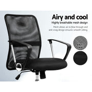 Artiss Mesh Office Chair Mid Back Black OCHAIR-G-8009L-BK