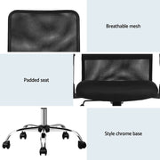 Artiss 2x Mesh Office Chair Mid Back Black OCHAIR-G-8009L-BKX2