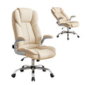 Artiss Executive Office Chair Leather Tilt Beige OCHAIR-G-9314-BG