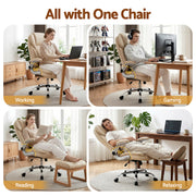 Artiss Executive Office Chair Leather Tilt Beige OCHAIR-G-9314-BG