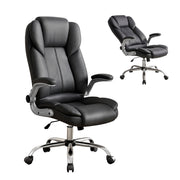 Artiss Executive Office Chair Leather Tilt Black OCHAIR-G-9314-BK