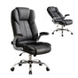 Artiss Executive Office Chair Leather Tilt Black OCHAIR-G-9314-BK