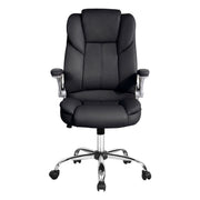 Artiss Executive Office Chair Leather Tilt Black OCHAIR-G-9314-BK