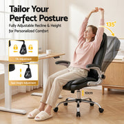Artiss Executive Office Chair Leather Tilt Black OCHAIR-G-9314-BK