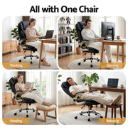 Artiss Executive Office Chair Leather Tilt Black OCHAIR-G-9314-BK