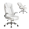 Artiss Executive Office Chair Leather Tilt White OCHAIR-G-9314-WH