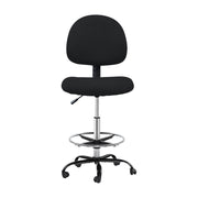 Artiss Office Chair Drafting Stool Fabric Chairs Black OCHAIR-G-RING-07B-BK