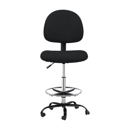 Artiss Office Chair Drafting Stool Fabric Chairs Black OCHAIR-G-RING-07B-BK