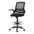Artiss Office Chair Drafting Stool Mesh Chairs Black OCHAIR-G-RING-2003-BK