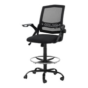 Artiss Office Chair Drafting Stool Mesh Chairs Black OCHAIR-G-RING-2003-BK
