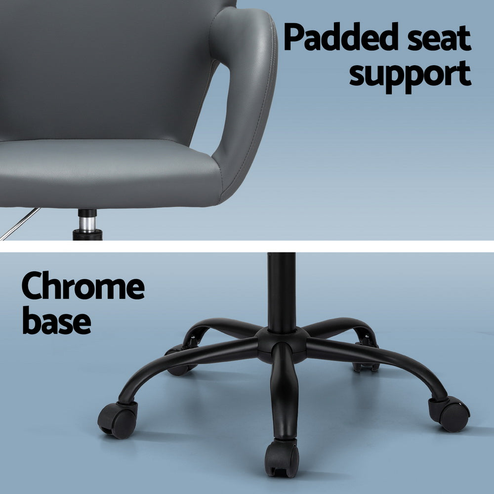 Artiss Office Chair Mid Back Grey OCHAIR-H-2018-GY
