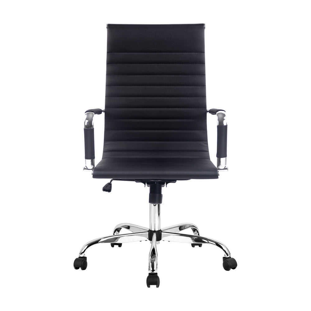 Artiss Office Chair Conference Chairs PU Leather High Back Black OCHAIR-H-8147H-BK