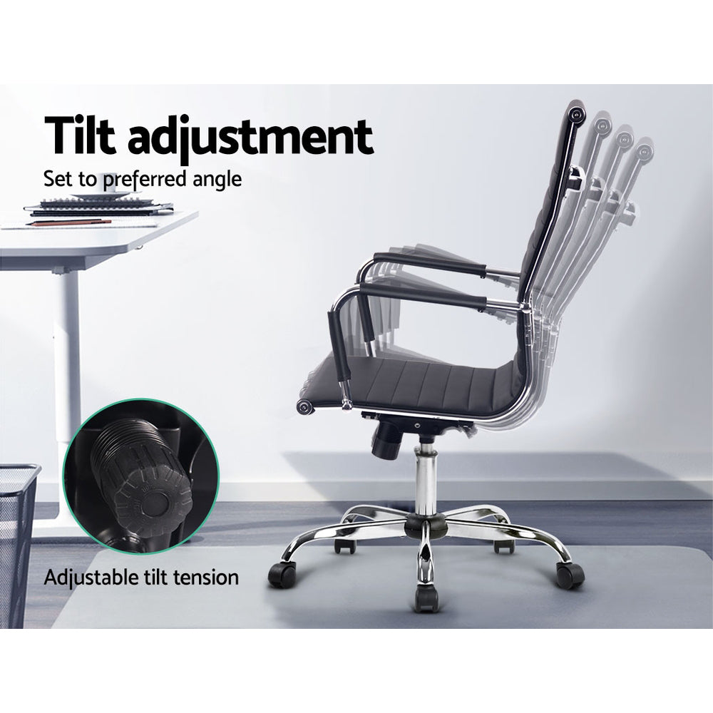 Artiss Office Chair Conference Chairs PU Leather High Back Black OCHAIR-H-8147H-BK