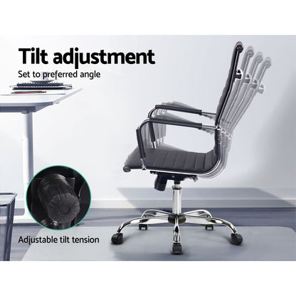 Artiss Office Chair Conference Chairs PU Leather High Back Black OCHAIR-H-8147H-BK