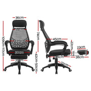 Artiss Mesh Office Chair Recliner Black OCHAIR-H-996-ABK