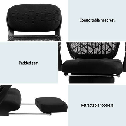 Artiss Mesh Office Chair Recliner Black OCHAIR-H-996-ABK