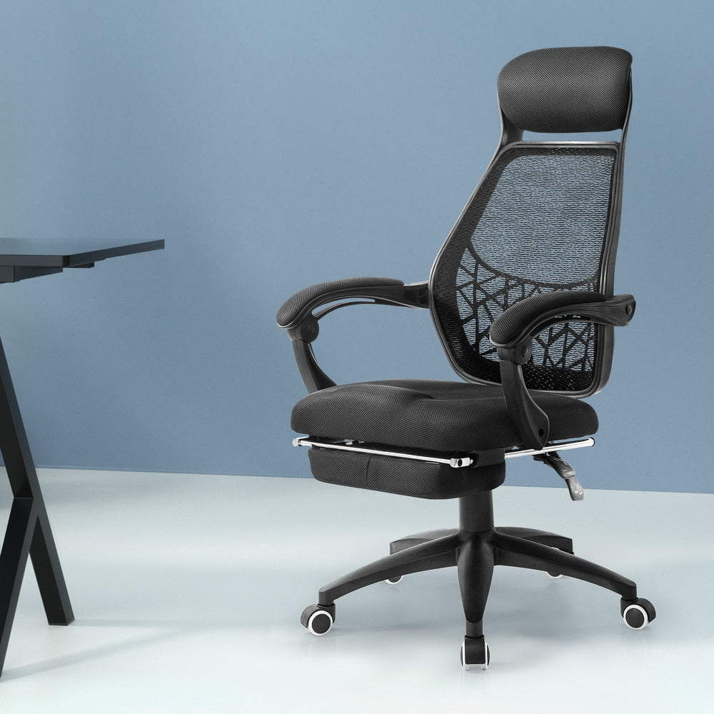 Artiss Mesh Office Chair Recliner Black OCHAIR-H-996-ABK