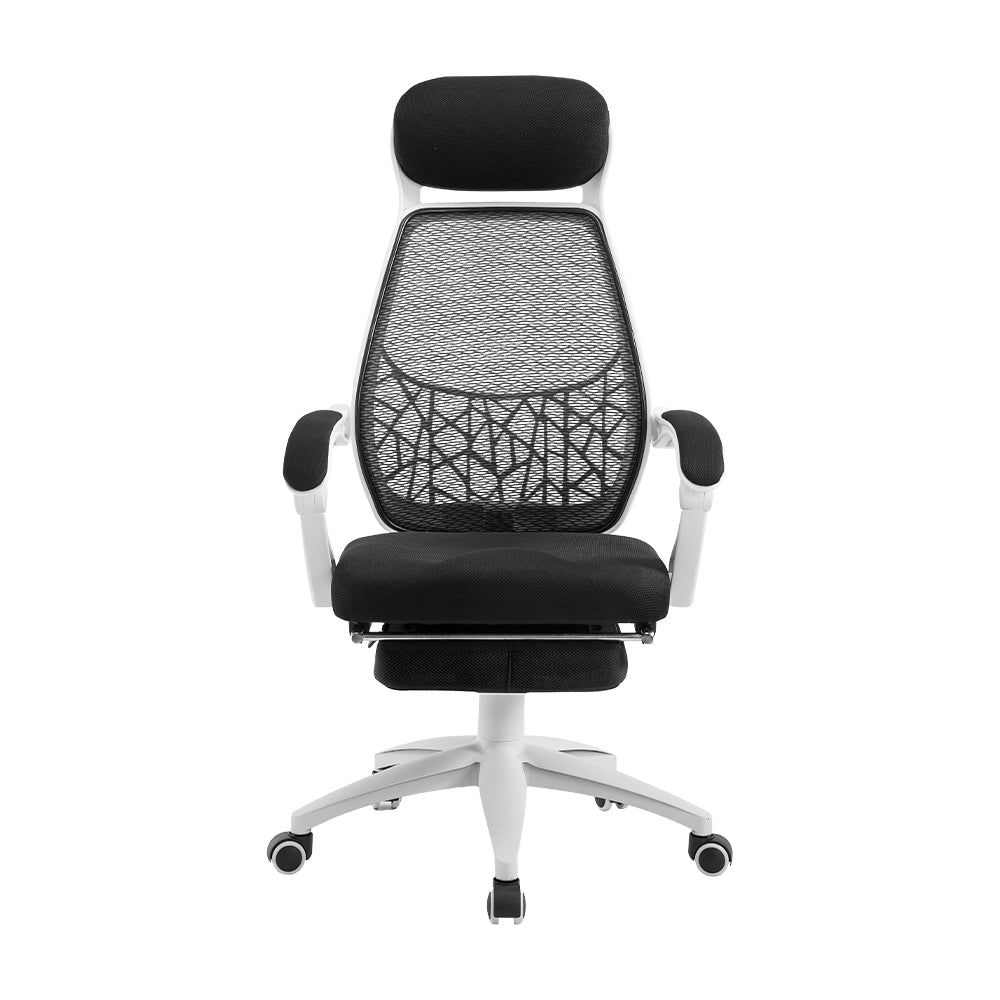Artiss Mesh Office Chair Recliner Black White OCHAIR-H-996-WH-BK