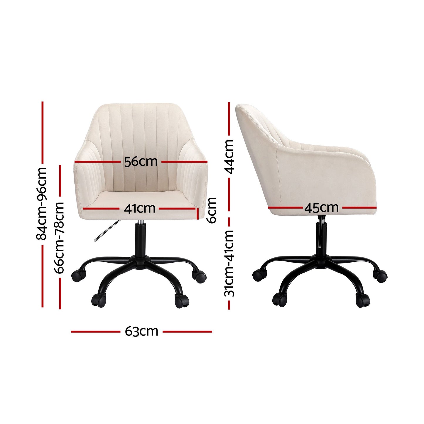 Artiss Office Chair Velvet Seat Cream OCHAIR-H-DL22-CR