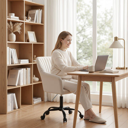 Artiss Office Chair Velvet Seat Cream OCHAIR-H-DL22-CR