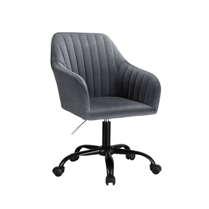 Artiss Office Chair Velvet Seat Dark Grey OCHAIR-H-DL22-GY
