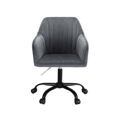 Artiss Office Chair Velvet Seat Dark Grey OCHAIR-H-DL22-GY