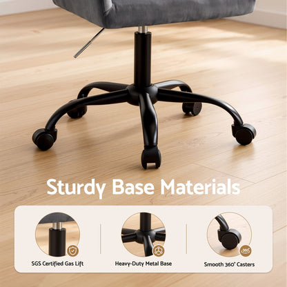 Artiss Office Chair Velvet Seat Dark Grey OCHAIR-H-DL22-GY
