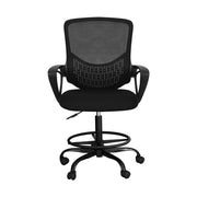 Artiss Office Chair Drafting Stool Computer Standing Desk Mesh Chairs Black OCHAIR-H-DRAF-BK
