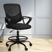 Artiss Office Chair Drafting Stool Computer Standing Desk Mesh Chairs Black OCHAIR-H-DRAF-BK