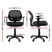 Artiss Mesh Office Chair Computer Gaming Desk Chairs Work Study Mid Back Black OCHAIR-H-FZ14-BK