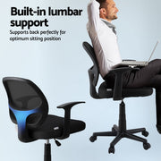 Artiss Mesh Office Chair Computer Gaming Desk Chairs Work Study Mid Back Black OCHAIR-H-FZ14-BK