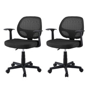 Artiss 2x Mesh Office Chair Computer Gaming Desk Chairs Work Study Mid Back Black OCHAIR-H-FZ14-BKX2