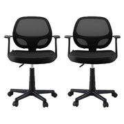 Artiss 2x Mesh Office Chair Computer Gaming Desk Chairs Work Study Mid Back Black OCHAIR-H-FZ14-BKX2