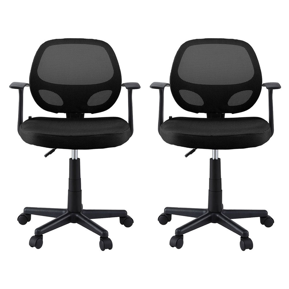 Artiss 2x Mesh Office Chair Computer Gaming Desk Chairs Work Study Mid Back Black OCHAIR-H-FZ14-BKX2