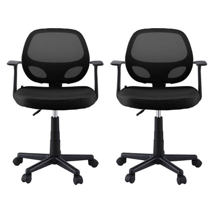 Artiss 2x Mesh Office Chair Computer Gaming Desk Chairs Work Study Mid Back Black OCHAIR-H-FZ14-BKX2