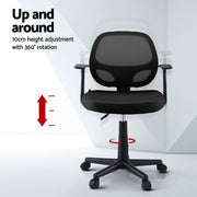 Artiss 2x Mesh Office Chair Computer Gaming Desk Chairs Work Study Mid Back Black OCHAIR-H-FZ14-BKX2