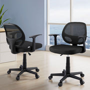 Artiss 2x Mesh Office Chair Computer Gaming Desk Chairs Work Study Mid Back Black OCHAIR-H-FZ14-BKX2