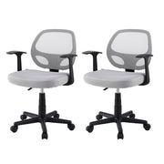 Artiss 2x Mesh Office Chair Computer Gaming Desk Chairs Work Study Mid Back Grey OCHAIR-H-FZ14-GYX2