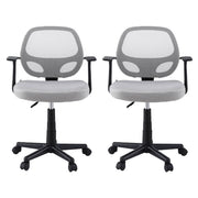 Artiss 2x Mesh Office Chair Computer Gaming Desk Chairs Work Study Mid Back Grey OCHAIR-H-FZ14-GYX2