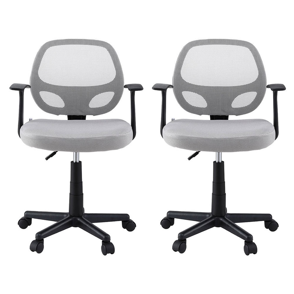 Artiss 2x Mesh Office Chair Computer Gaming Desk Chairs Work Study Mid Back Grey OCHAIR-H-FZ14-GYX2