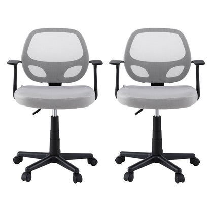 Artiss 2x Mesh Office Chair Computer Gaming Desk Chairs Work Study Mid Back Grey OCHAIR-H-FZ14-GYX2