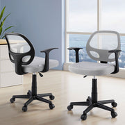Artiss 2x Mesh Office Chair Computer Gaming Desk Chairs Work Study Mid Back Grey OCHAIR-H-FZ14-GYX2