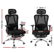 Artiss Ergonomic Mesh Office Chair Black OCHAIR-H-FZ20-FT-BK