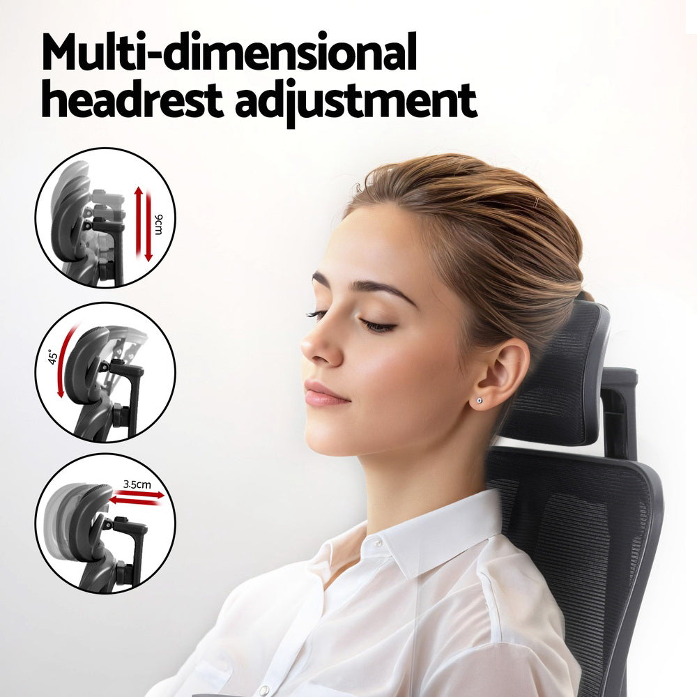 Artiss Ergonomic Mesh Office Chair Black OCHAIR-H-FZ20-FT-BK