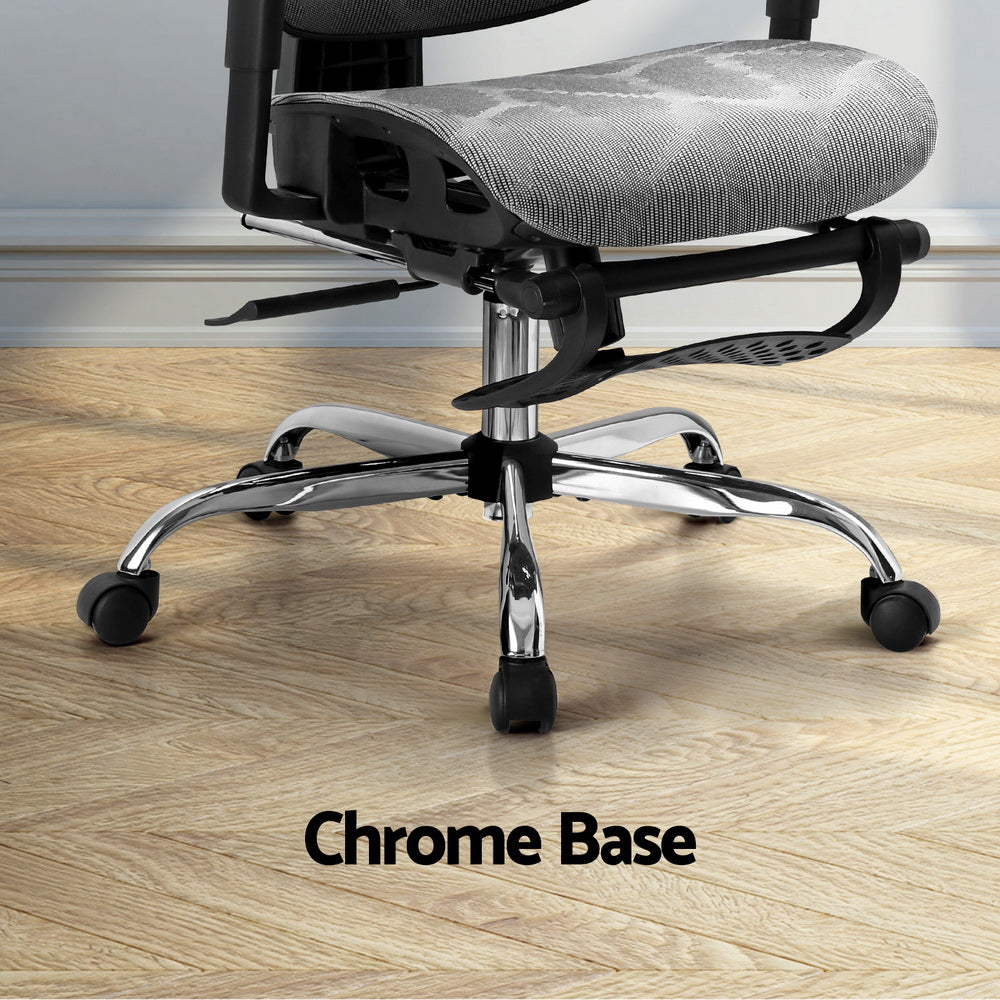 Artiss Ergonomic Office Chair Footrest Grey OCHAIR-H-FZ28-GY