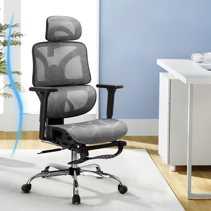 Artiss Ergonomic Office Chair Footrest Grey OCHAIR-H-FZ28-GY