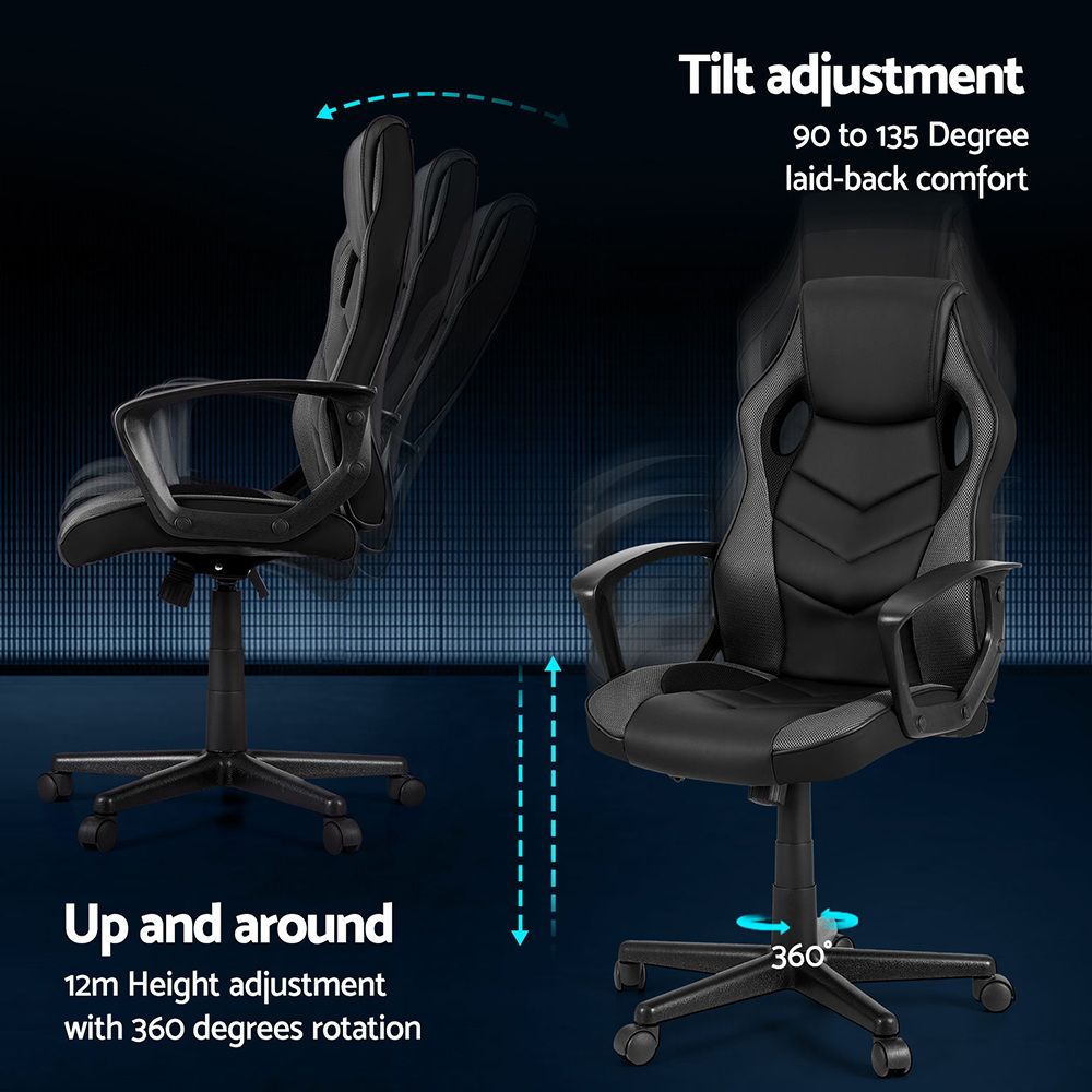 Artiss Gaming Office Chair Computer Chairs Grey OCHAIR-H-GAME-GY