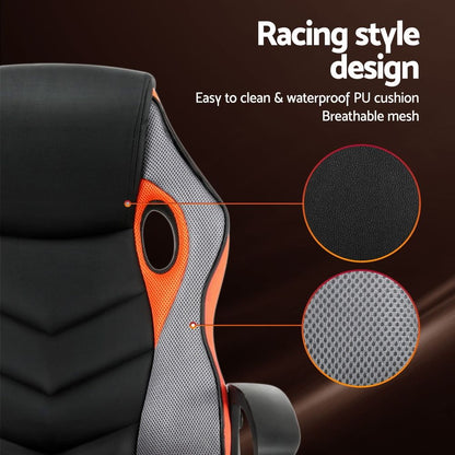 Artiss Gaming Office Chair Computer Executive Racing Chairs High Back Orange OCHAIR-H-GAME-OR
