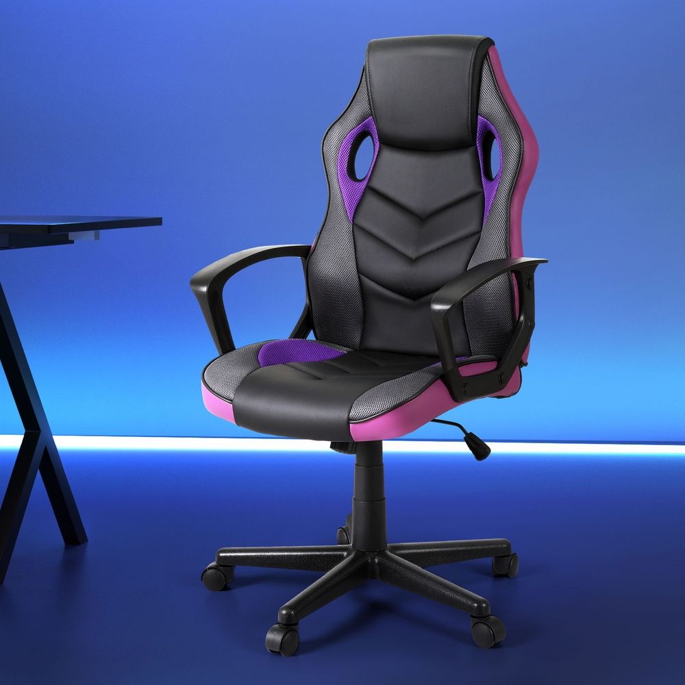 Artiss Gaming Office Chair Computer Chairs Purple OCHAIR-H-GAME-PE