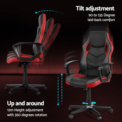 Artiss Gaming Office Chair Computer Chairs Red OCHAIR-H-GAME-RD